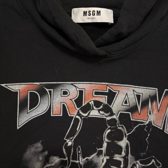 MSGM Milan Black Scorpion Logo Cotton Sweatshirt Hoodie  XS - Picture 6 of 10
